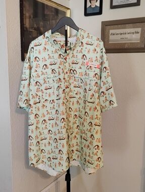 Magellan Relaxed Fit Men's Size 2XL Bears Moisture Wicking Button Up Shirt